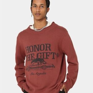 Honor The Gift Men's Crewneck Sweater in Brick Red